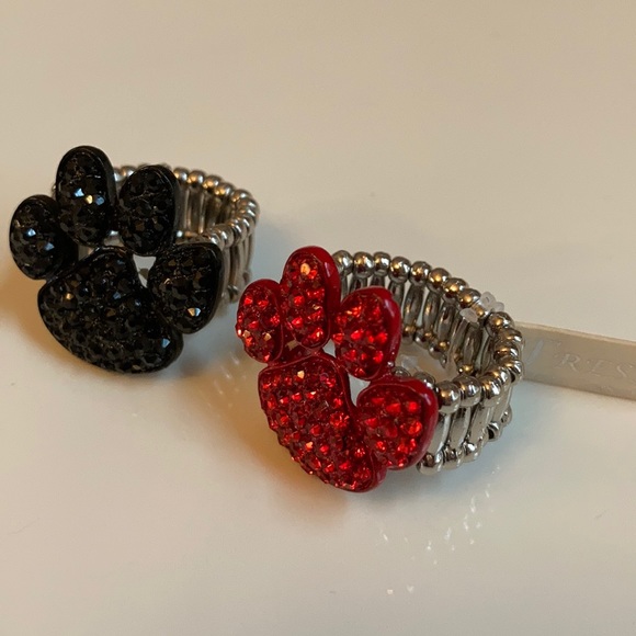 2 paw print stretch rings - Picture 2 of 7